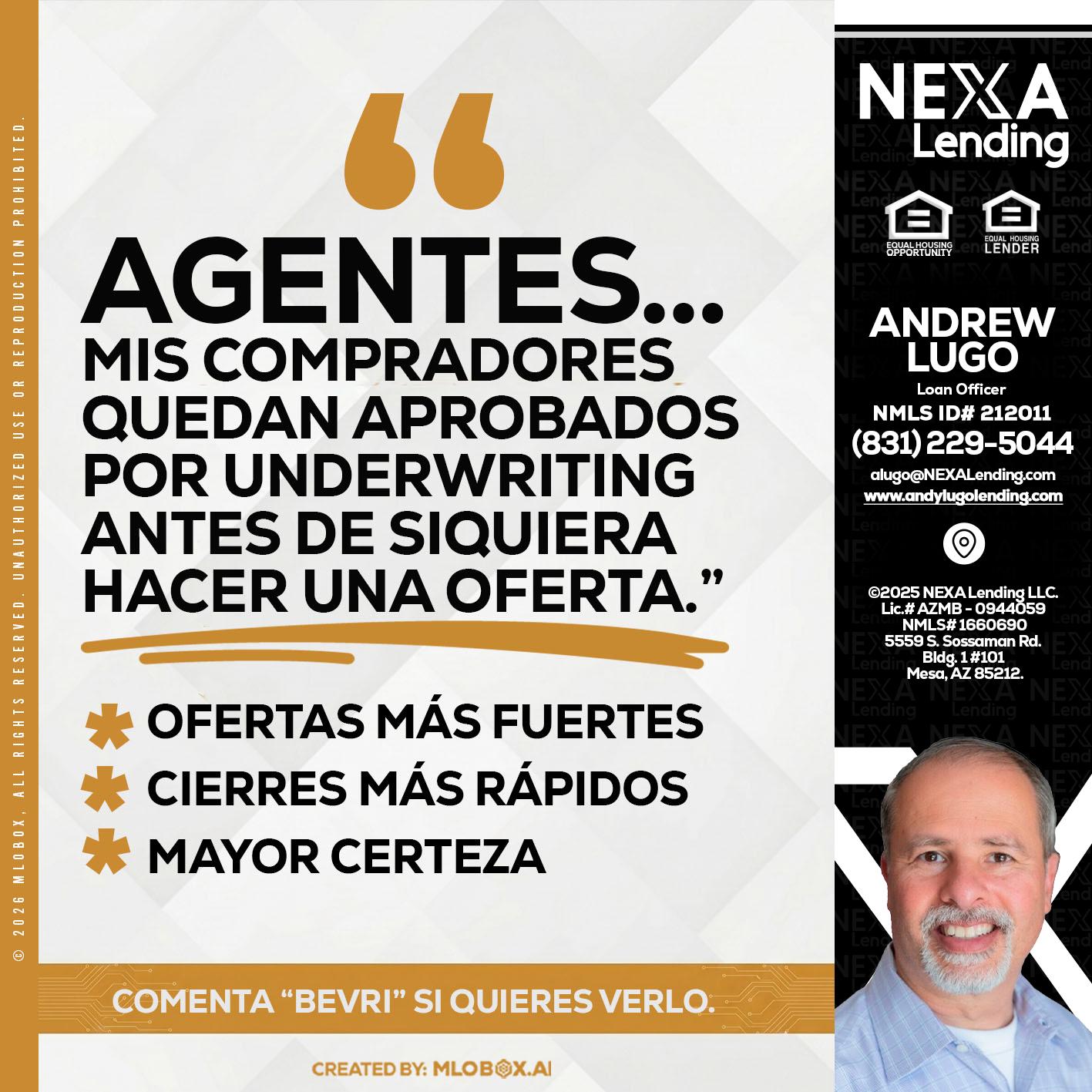 AGENTES - Andrew Lugo -Loan Officer