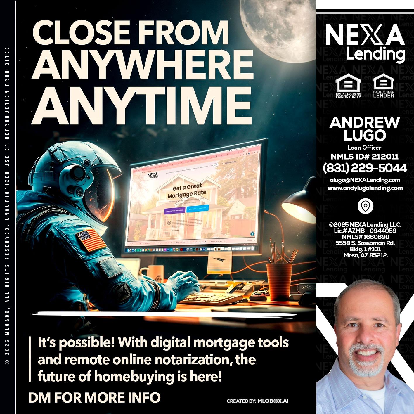 CLOSE FROM - Andrew Lugo -Loan Officer