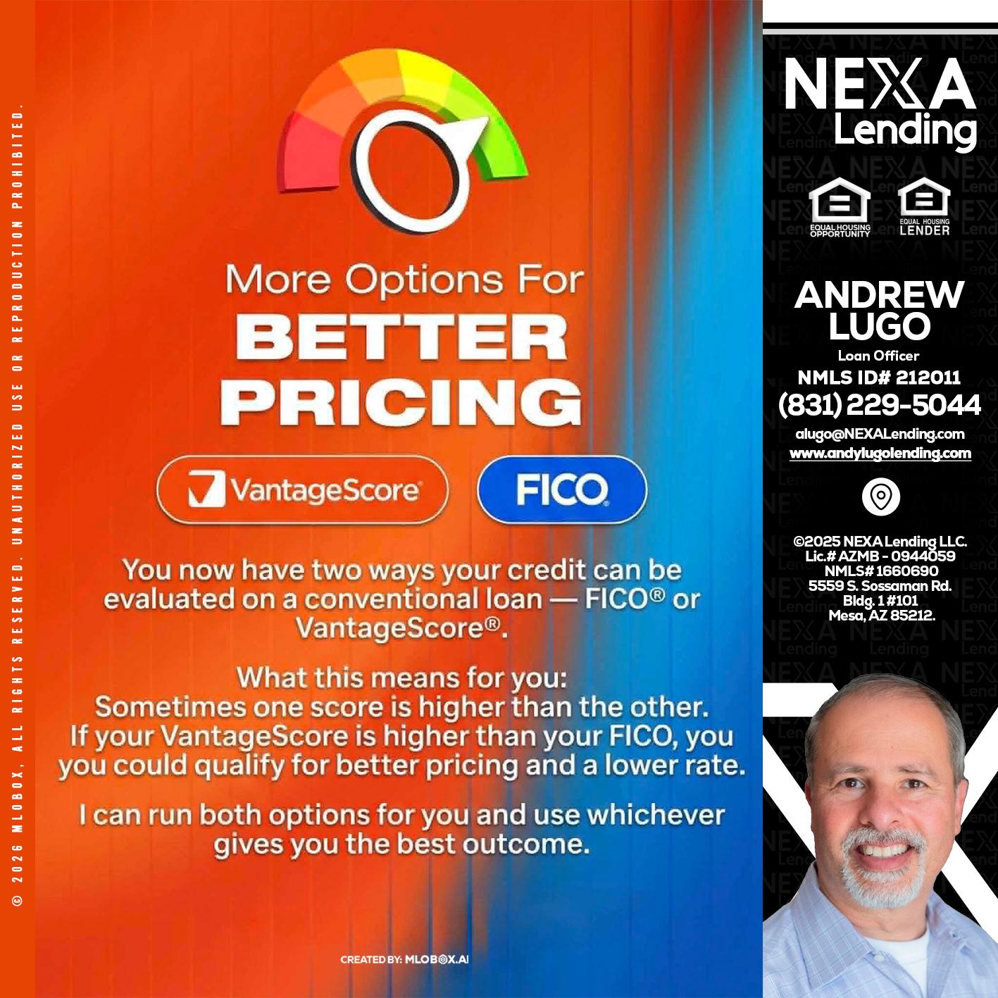 BETTER PRICING - Andrew Lugo -Loan Officer